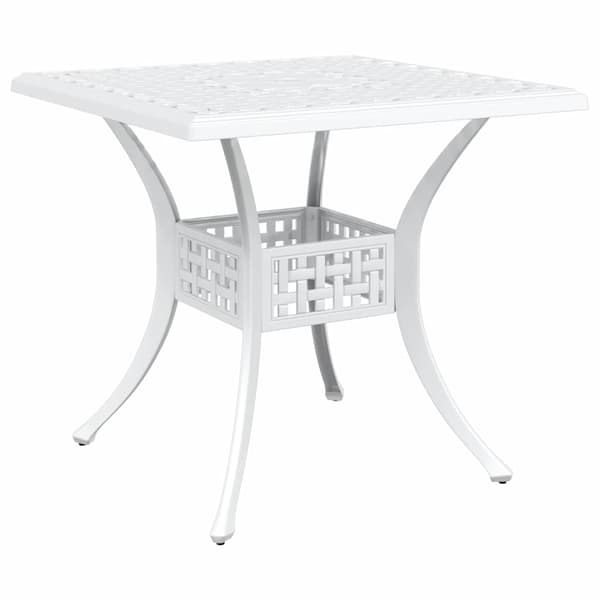 vidaXL Trädgårdsbord Set 5 pcs Vit Gjutet Aluminium Vit