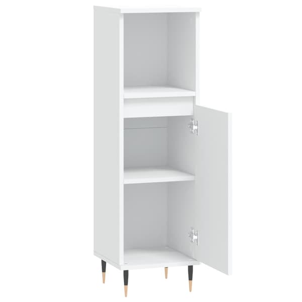 vidaXL Badrumsskåp vit 30x30x100 cm konstruerat trä Vit