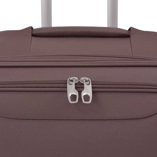 vidaXL Resväskor 3 st kaffebrun soft case Brun