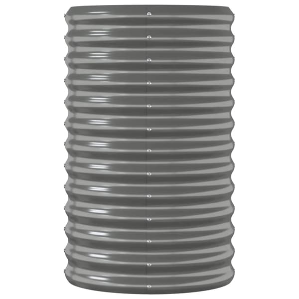 vidaXL Odlingslåda pulverlackerat stål 114x40x68 cm grå Grå