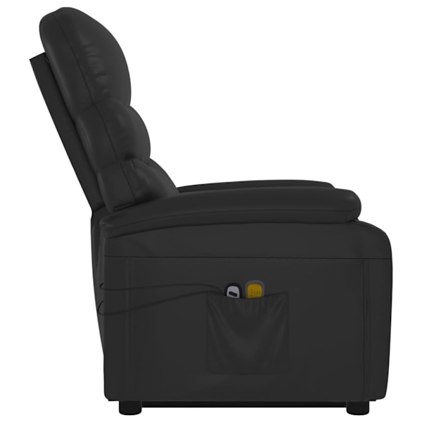 vidaXL Massagefåtölj med uppresningshjälp svart konstläder Svart