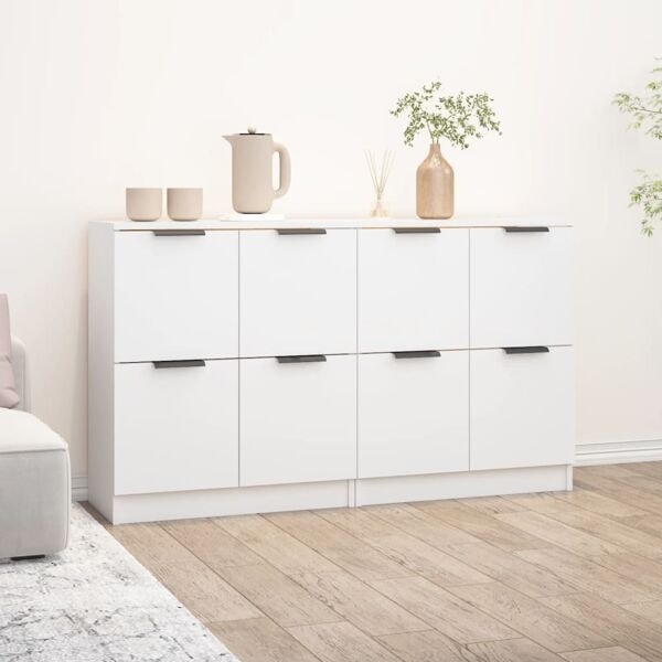 vidaXL Skänk 2 delar vit 60x30x70 cm konstruerat trä Vit