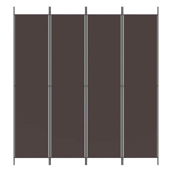 vidaXL Rumsavdelare 4 paneler brun 200x220 cm tyg Brun