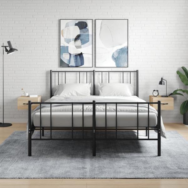 vidaXL Väggmonterade sängbord 2 st sonoma-ek 35x35x20 cm Brun
