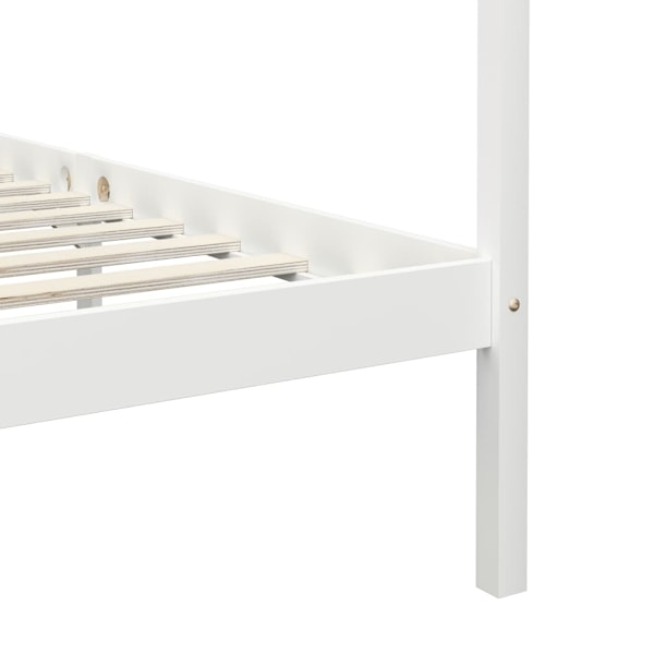 vidaXL Sängram himmelsäng vit massiv furu 100x200 cm Vit