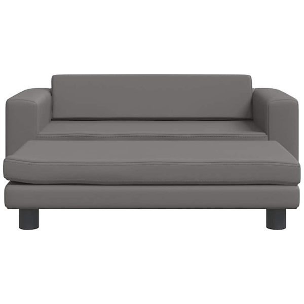 vidaXL Hundbädd med förlängning grå 100x50x30 cm konstläder Grå