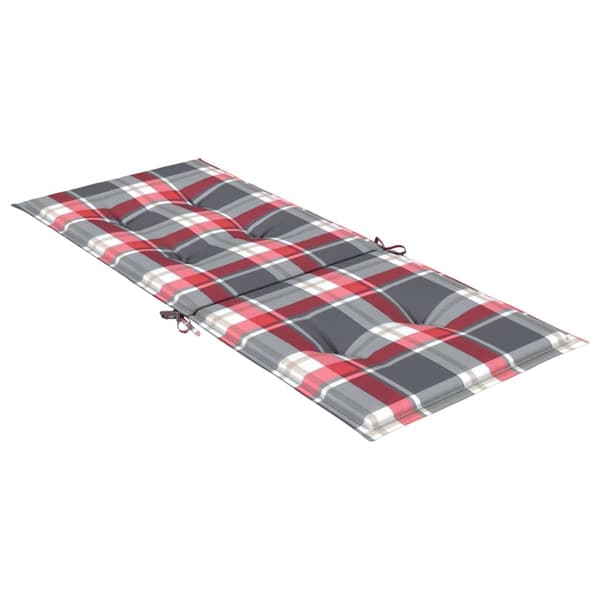 vidaXL Stolsdynor 2 st rödrutig 120x50x3 cm tyg multifärg