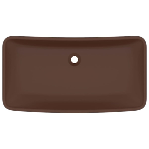 vidaXL Lyxigt rektangulärt handfat matt mörkbrun 71x38 cm keramik Brun