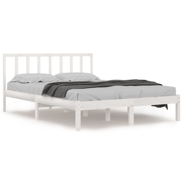 vidaXL Sängram vit massiv furu 120x200 cm enkelsäng Vit