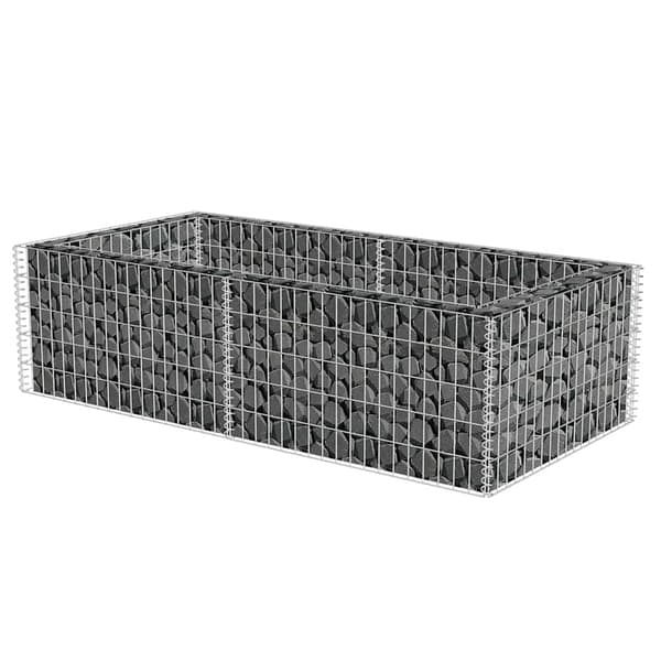 vidaXL Gabionblomlåda 180 x 90 50 cm Silver