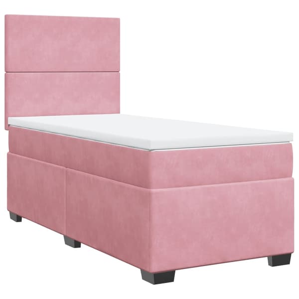 vidaXL Ramsäng med madrass rosa 100x200 cm sammet Rosa
