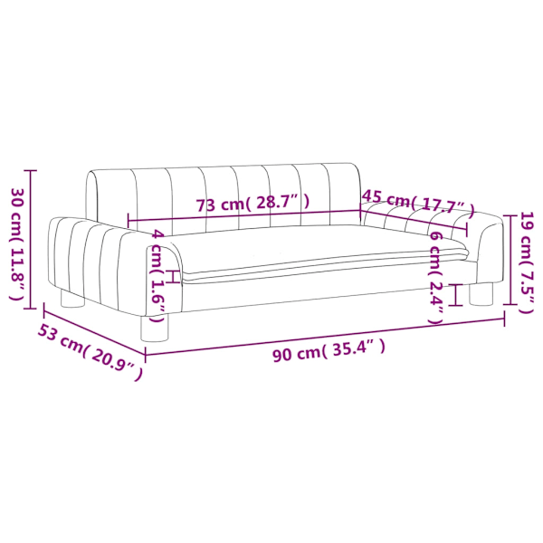 vidaXL Barnsoffa svart 90x53x30 cm konstläder Svart