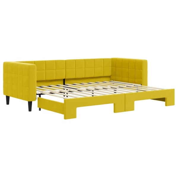 vidaXL Dagbädd utdragbar gul 80x200 cm sammet Gul