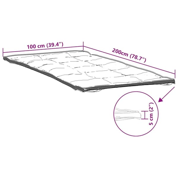 vidaXL Madrasskydd vit 100x200 cm Vit