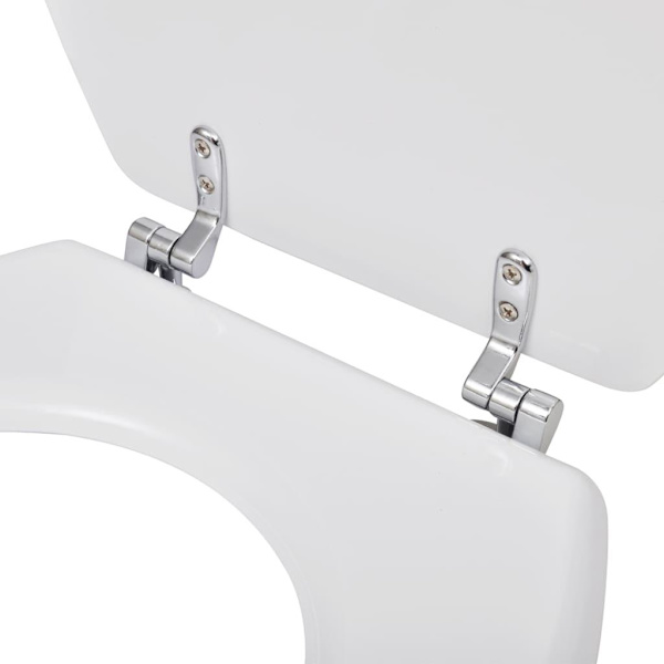 vidaXL Toalettsitsar med lock 2 st MDF vit Vit