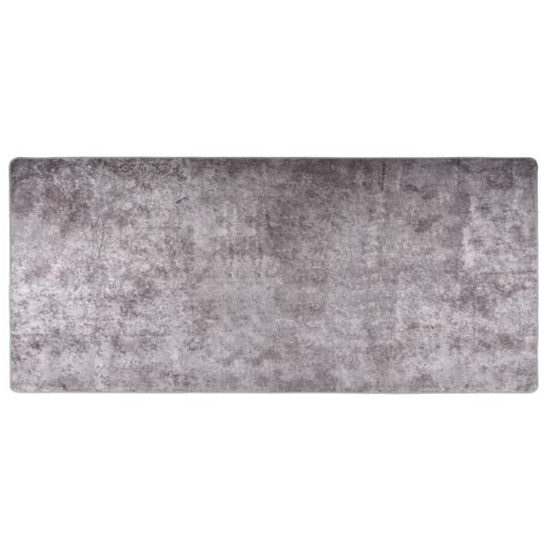vidaXL Matta tvättbar 80x300 cm grå halkfri grå
