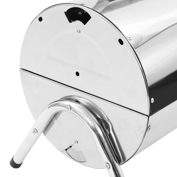 vidaXL Portabel kolgrill dubbel rostfritt stål Silver