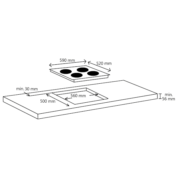 vidaXL Induktionshäll med 4 plattor touchkontroll glas 7000 W Svart