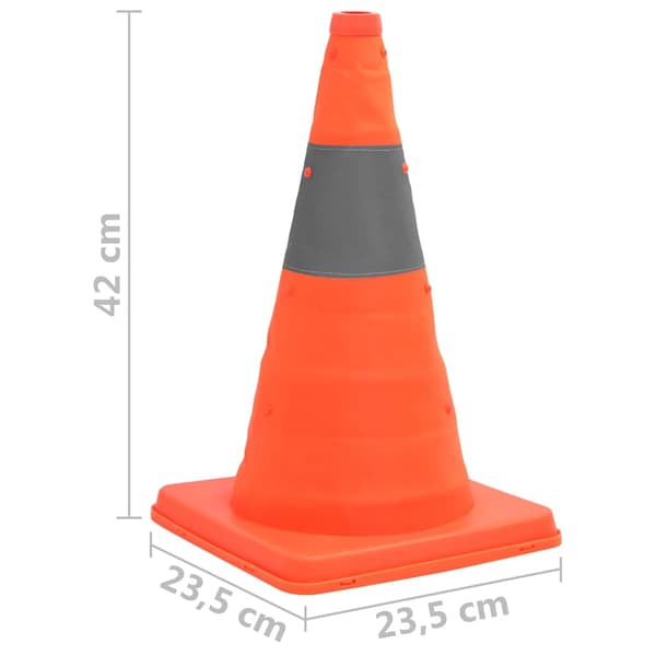 vidaXL Hopfällbar trafikkon 10 st 42 cm