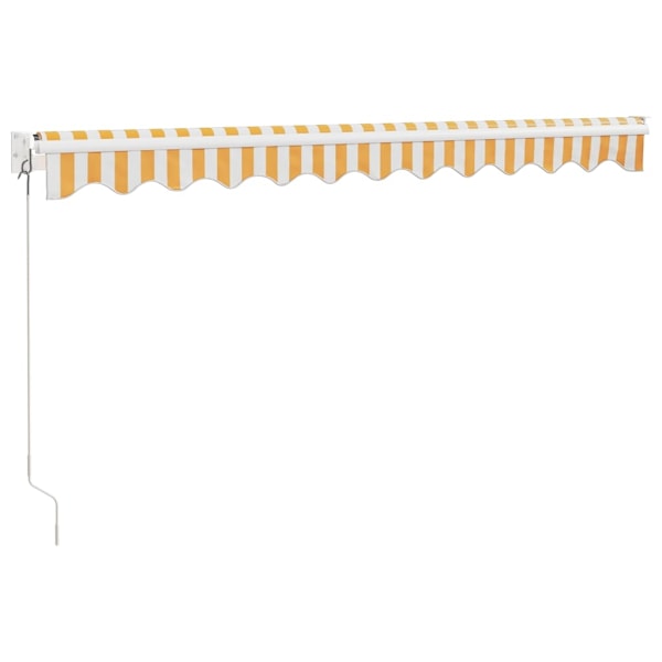 vidaXL Markis infällbar gul och vit 3,5x2,5 m tyg&aluminium Gul