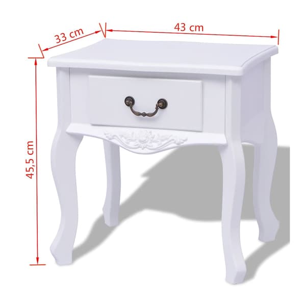 vidaXL Nattduksbord MDF vit Vit