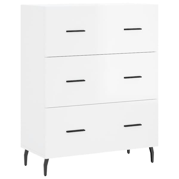 vidaXL Högskåp högglans vit 69,5x34x180 cm konstruerat trä Vit