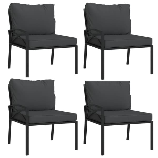 vidaXL Loungegrupp 11 delar mörkgrå dynor stål art