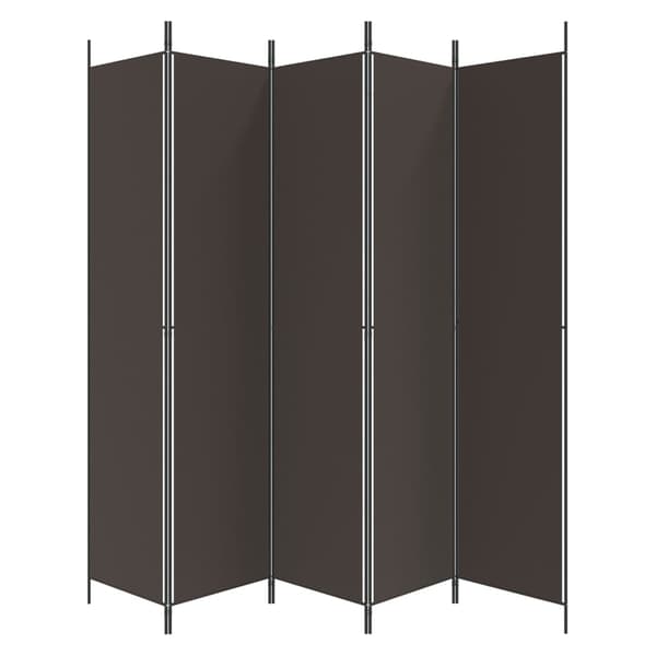 vidaXL Rumsavdelare 5 paneler brun 250x220 cm tyg Brun