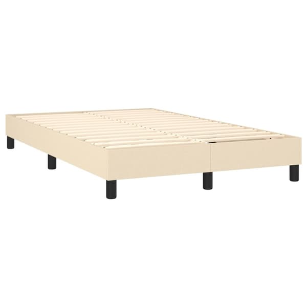 vidaXL Ramsäng med madrass gräddvit 120x200 cm tyg Kräm