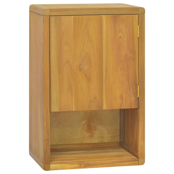 vidaXL Väggmonterat badrumsskåp 45x30x70 cm massiv teak Brun