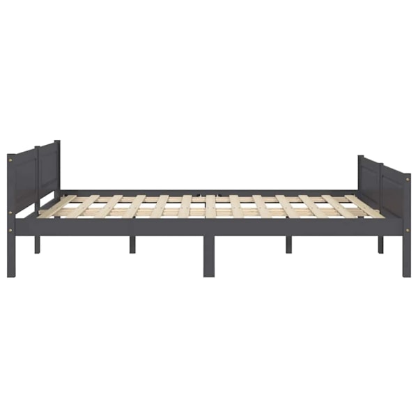 vidaXL Sängram massiv furu grå 120x200 cm grå
