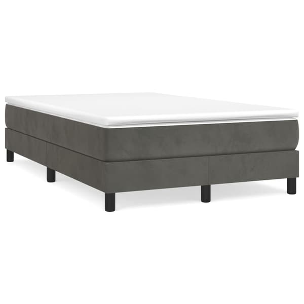 vidaXL Ramsäng med madrass mörkgrå 120x200 cm sammet Grå