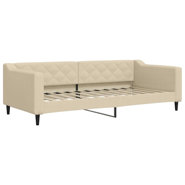 vidaXL Dagbädd utdragbar gräddvit 90x200 cm tyg Kräm