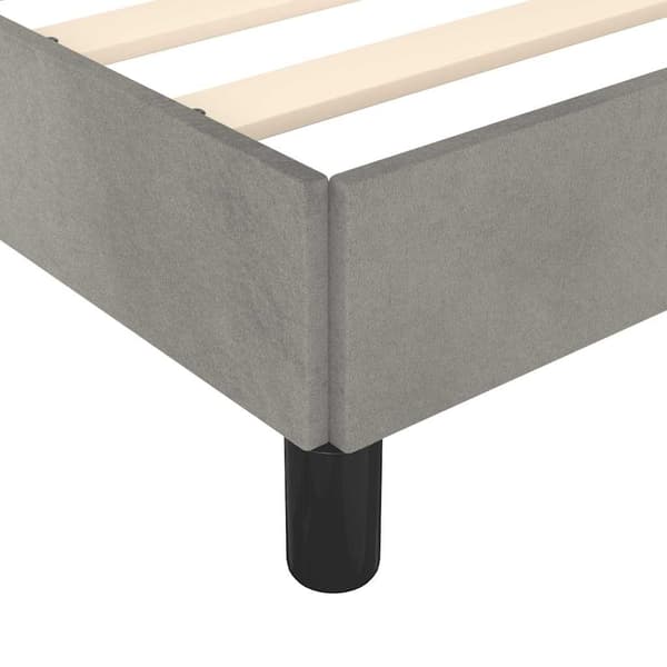 vidaXL Sängram utan madrass ljusgrå 100x200 cm sammet Grå