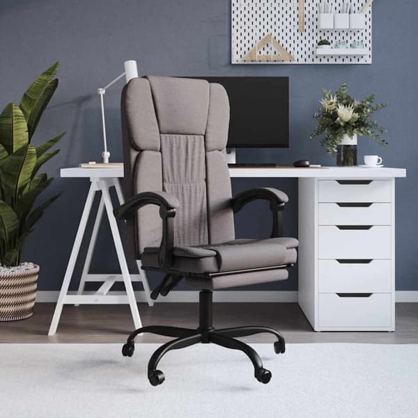 vidaXL Kontorsstol taupe tyg Taupe