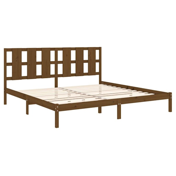 vidaXL Sängram honungsbrun massiv furu 200x200 cm Brun