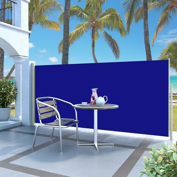 vidaXL Infällbar sidomarkis 140 x 300 cm blå Blå
