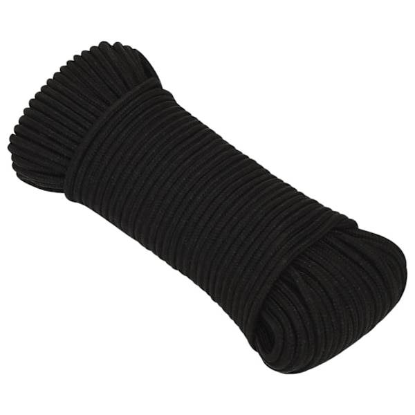 vidaXL Rep svart 4 mm 50 m polyester