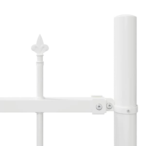 vidaXL Trädgårdsstängsel 4 pcs Vit 170 x 140 cm Pulverlackerat stål Vit