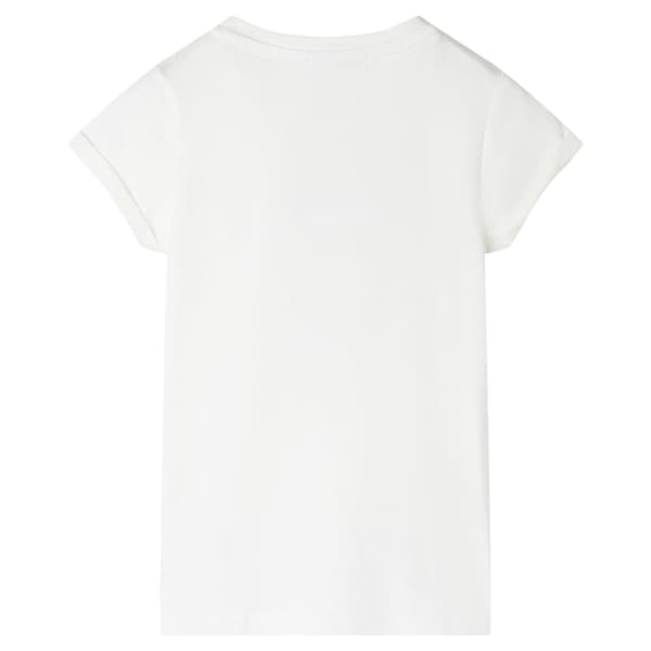 vidaXL T-shirt för barn ecru 128 Vit