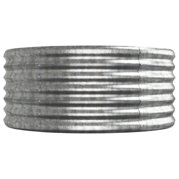 vidaXL Odlingslåda pulverlackerat stål 296x80x36 cm silver Silver