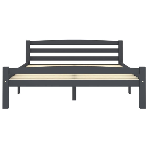 vidaXL Sängram mörkgrå massiv furu 120x200 cm grå