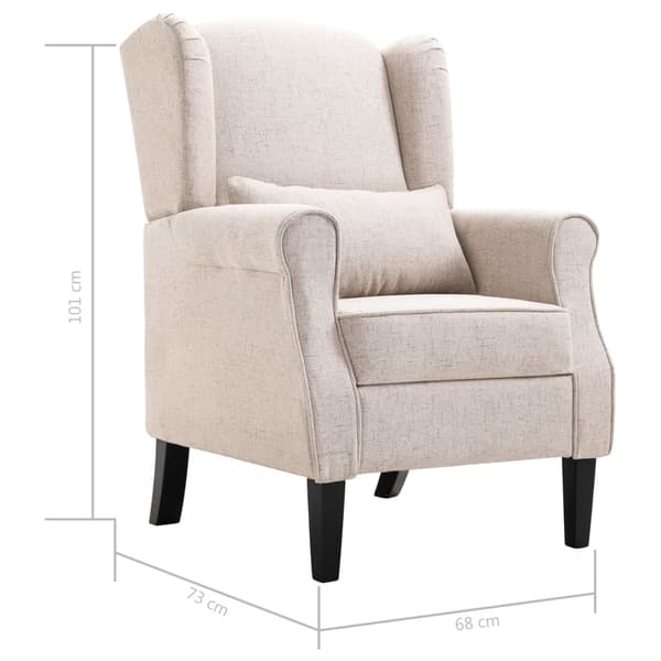 vidaXL Fåtölj beige tyg Beige