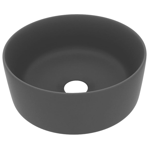 vidaXL Lyxigt runt handfat matt mörkgrå 40x15 cm keramik grå