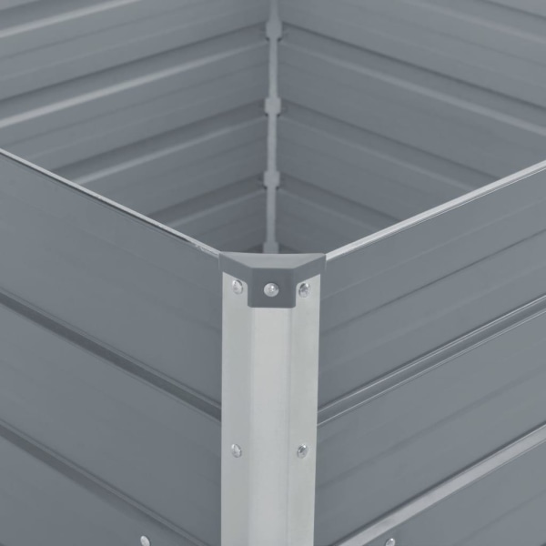 vidaXL Odlingslåda 100x100x45 cm galvaniserat stål grå grå