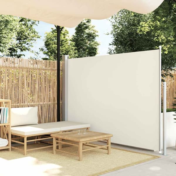 vidaXL Infällbar sidomarkis 160 x 500 cm gräddvit Creme