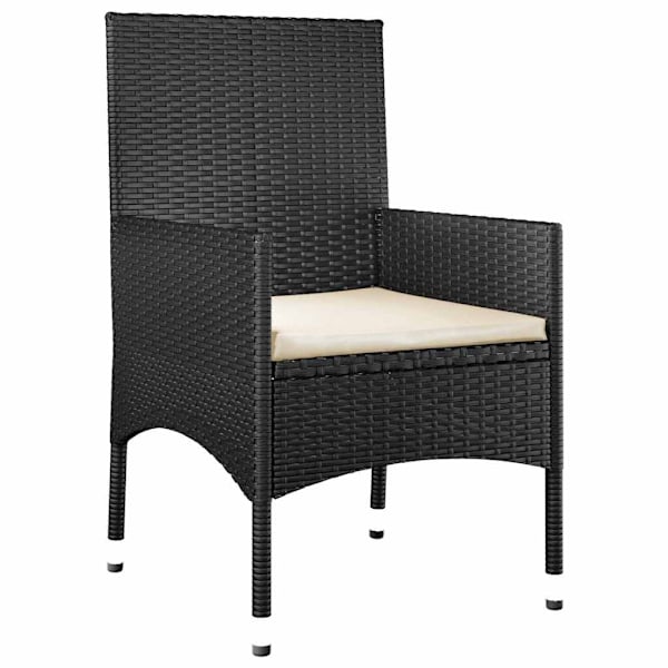 vidaXL Loungegrupp för trädgården med dynor 4 delar svart konstrotting Svart