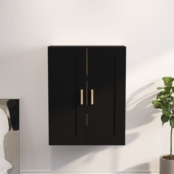 vidaXL Väggskåp svart 69,5x32,5x90 cm konstruerat trä Svart