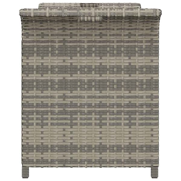 vidaXL Trädgårdsbänk med dyna grå 116x46x57 cm konstrotting Grå