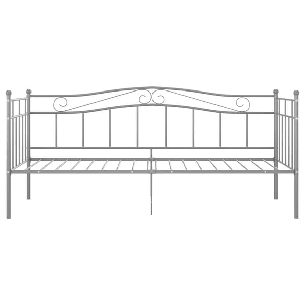 vidaXL Sängram bäddsoffa grå metall 90x200 cm grå